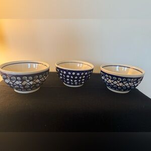 Set of Three Polish Pottery Bowls